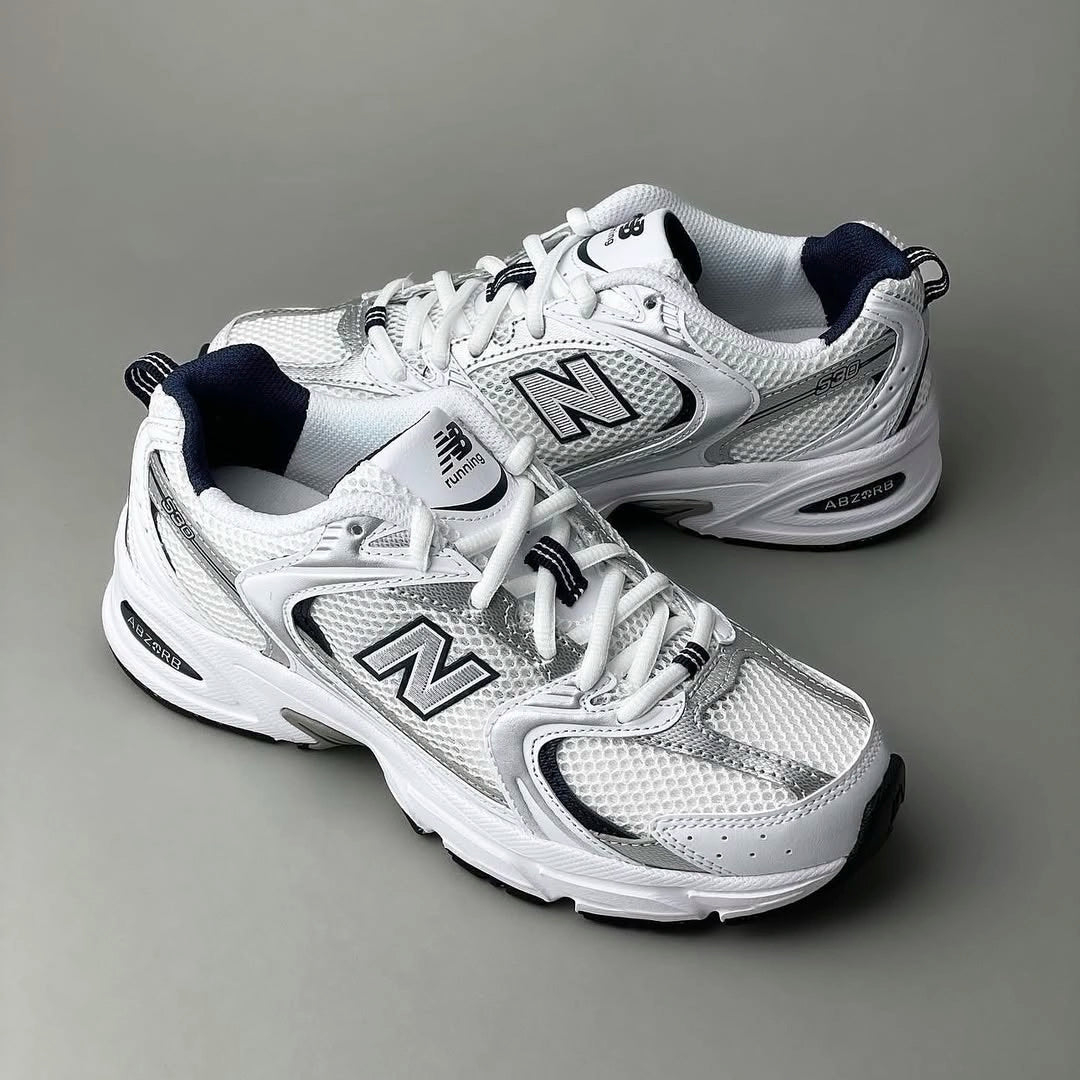 New Balance 530 White Silver Navy