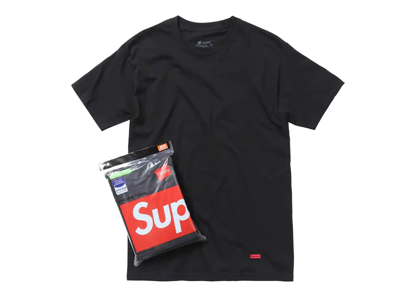 Supreme Hanes Tagless T-shirts (3 Pack) Black