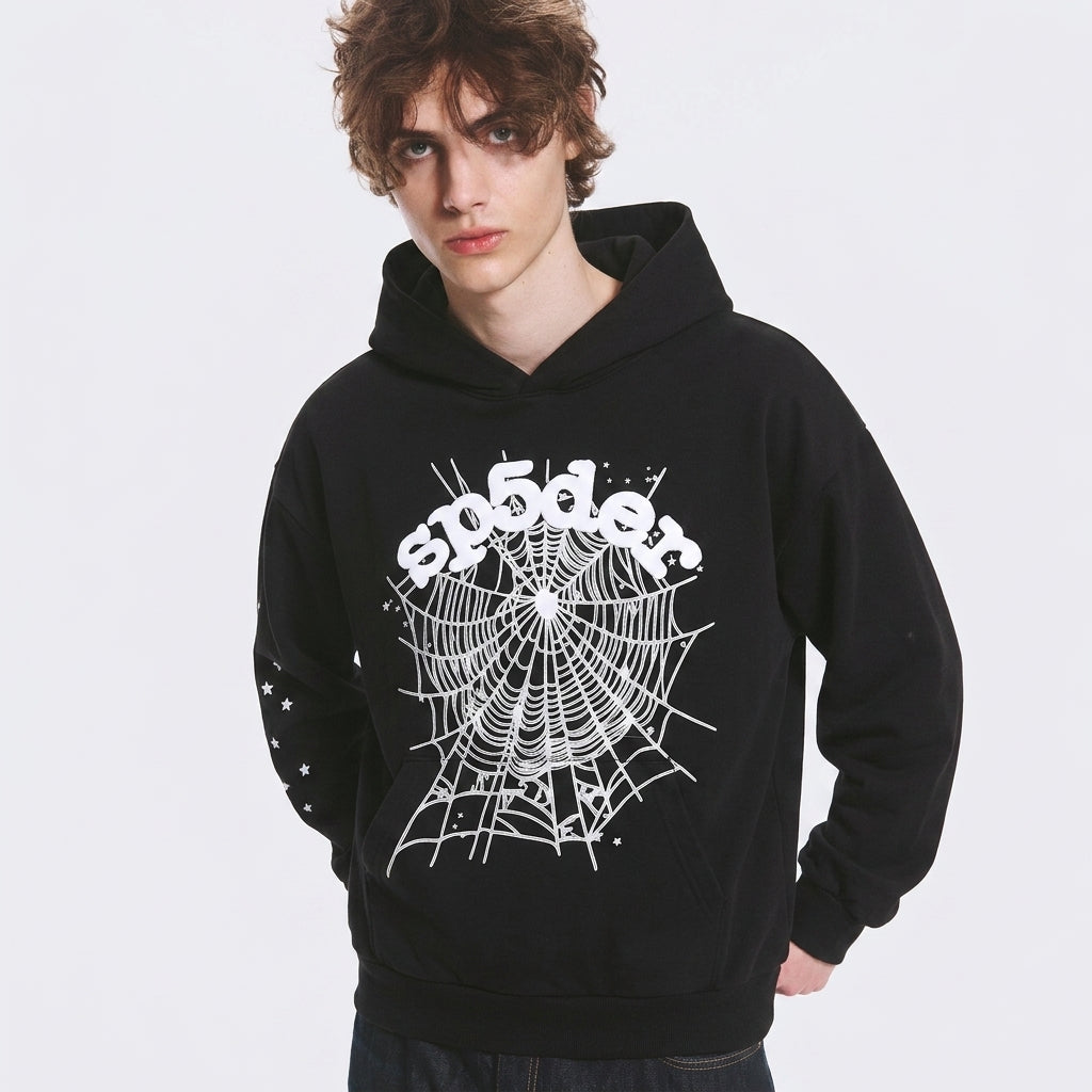 Sp5der OG Web Hoodie Black