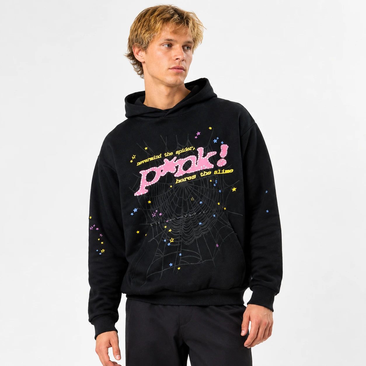 Sp5der P*NK Hoodie Black