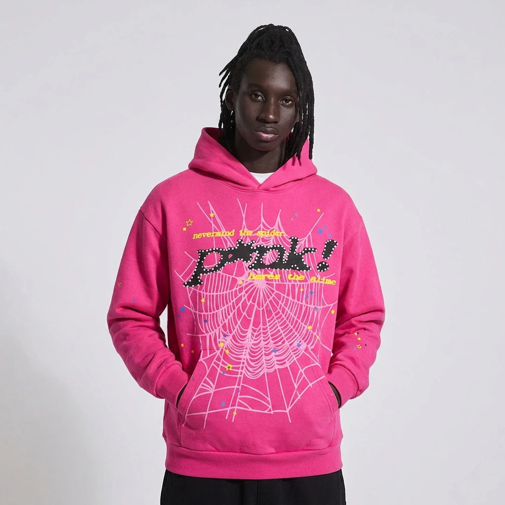 Sp5der P*NK Hoodie Pink