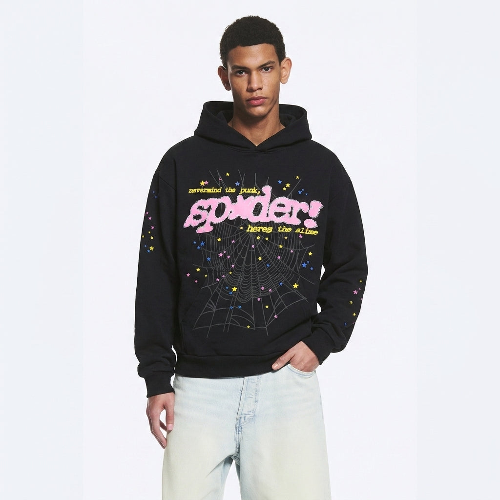 Sp5der P*NK V2 Hoodie Black