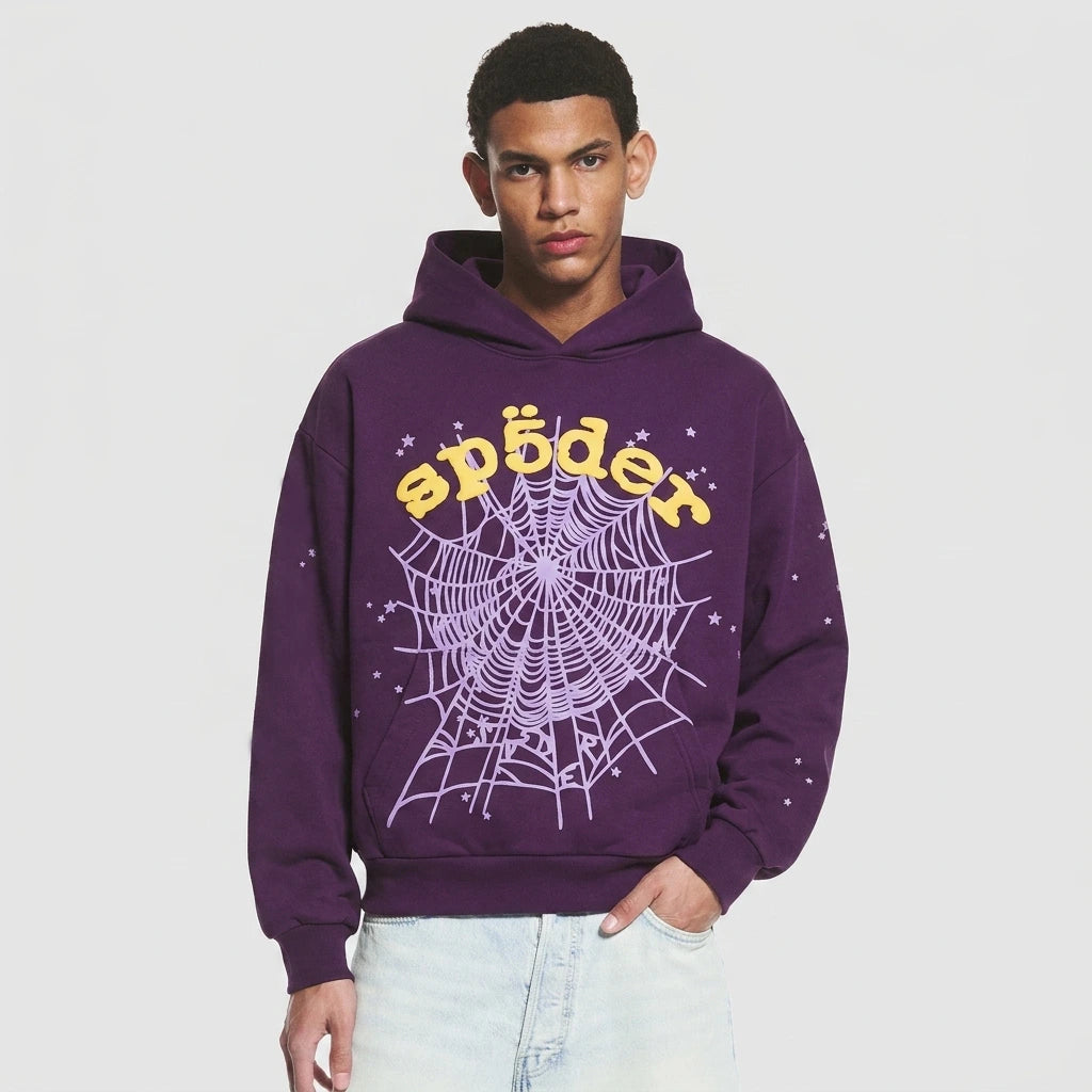 Sp5der Star OG Web V2 Hoodie Purple