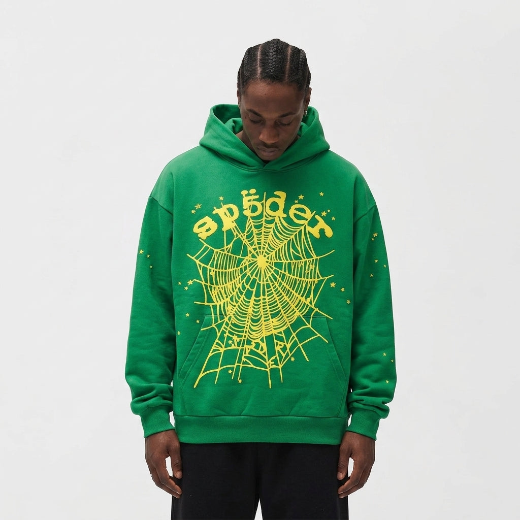 Sp5der Star OG Web V2 Hoodie Slime Green