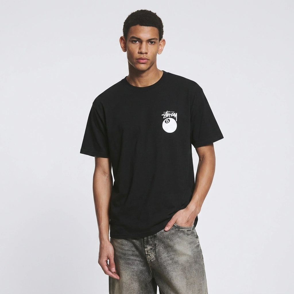 Stussy 8 Ball Pigment Dyed T-Shirt Black