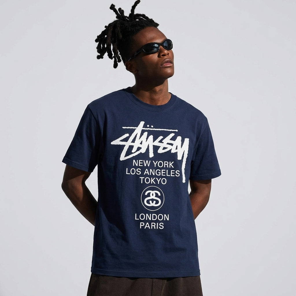 Stussy World Tour T-shirt Navy