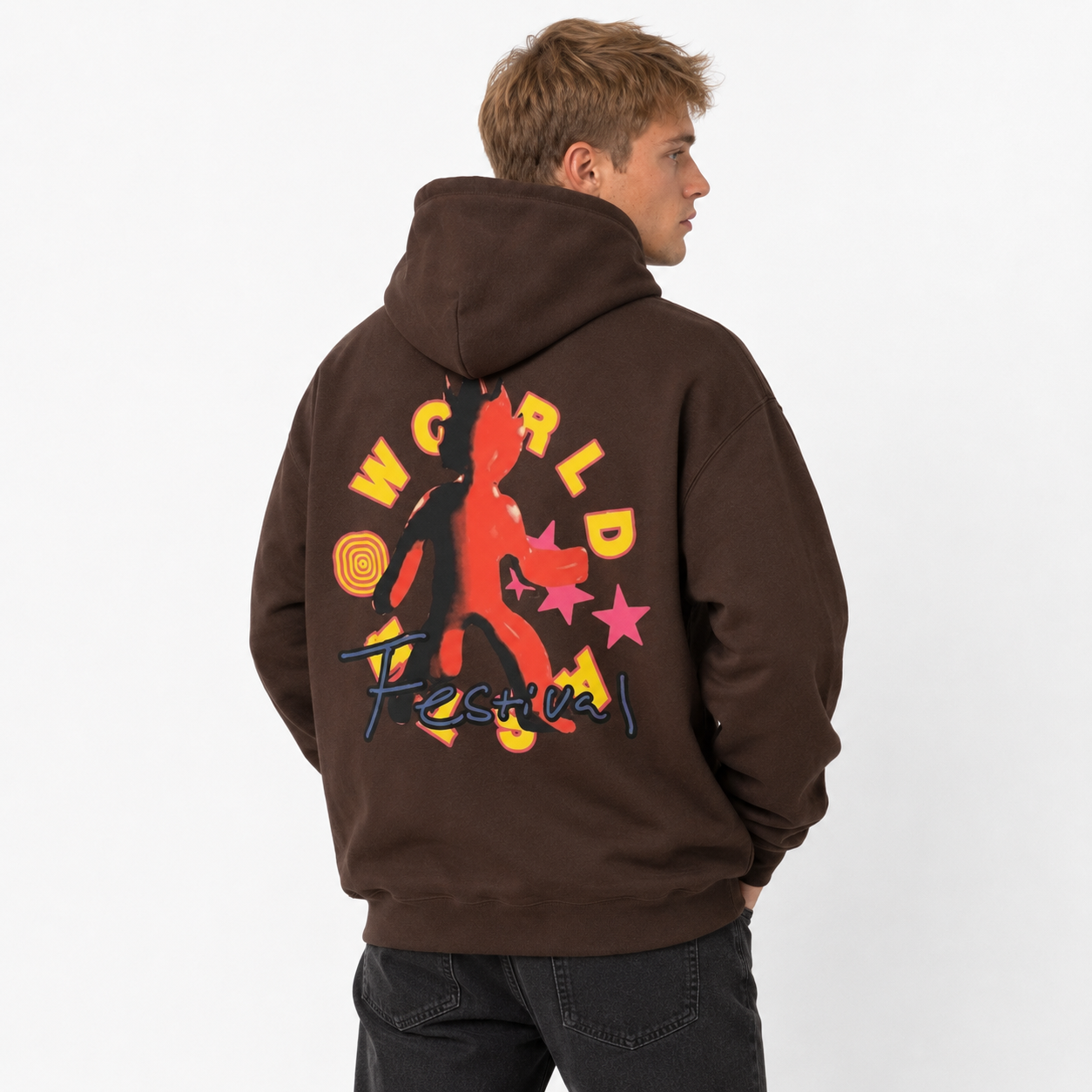 Travis Scott Astrofest Flame Guy Hoodie Brown
