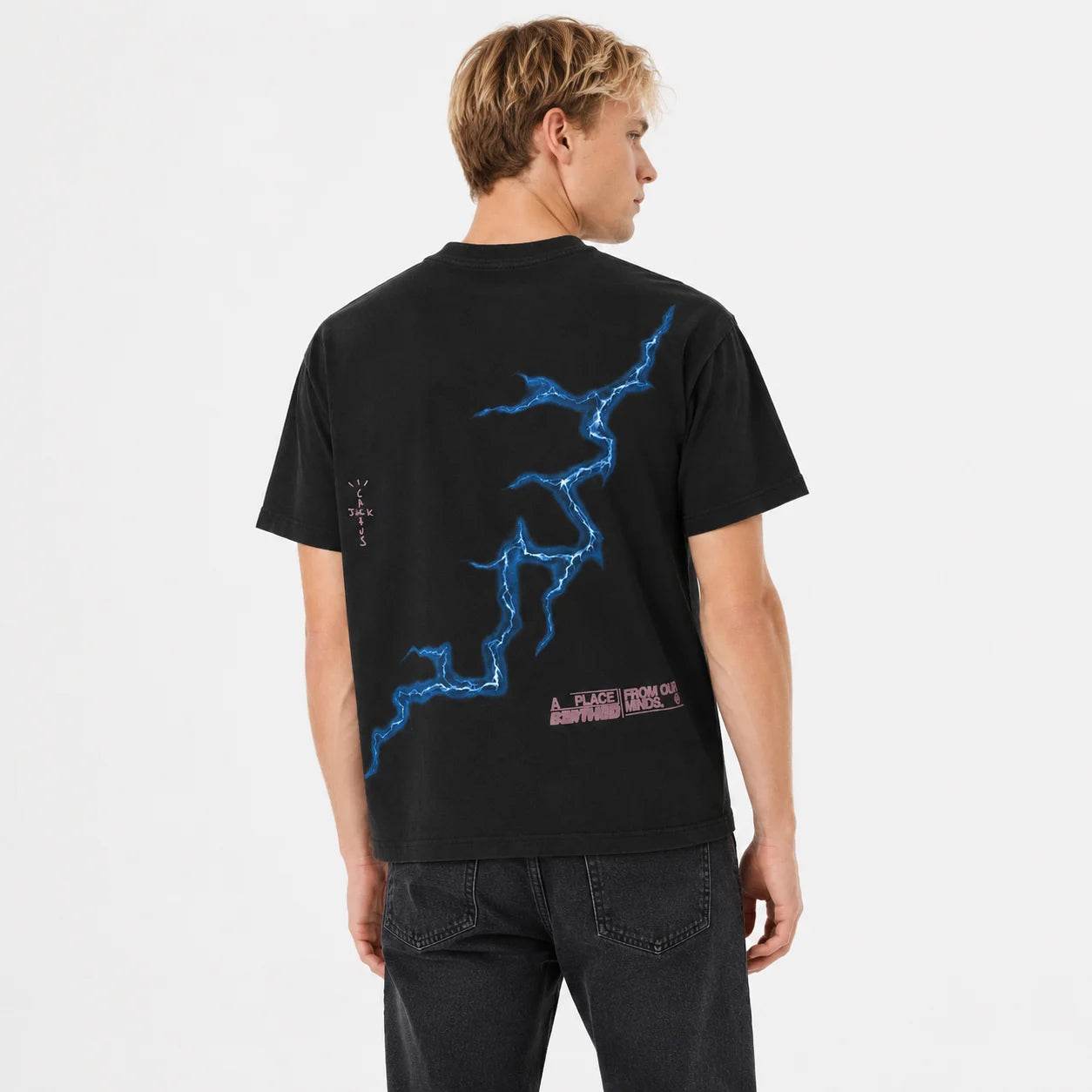 Travis Scott Cactus Jack For Fragment Danger T-Shirt Washed Black