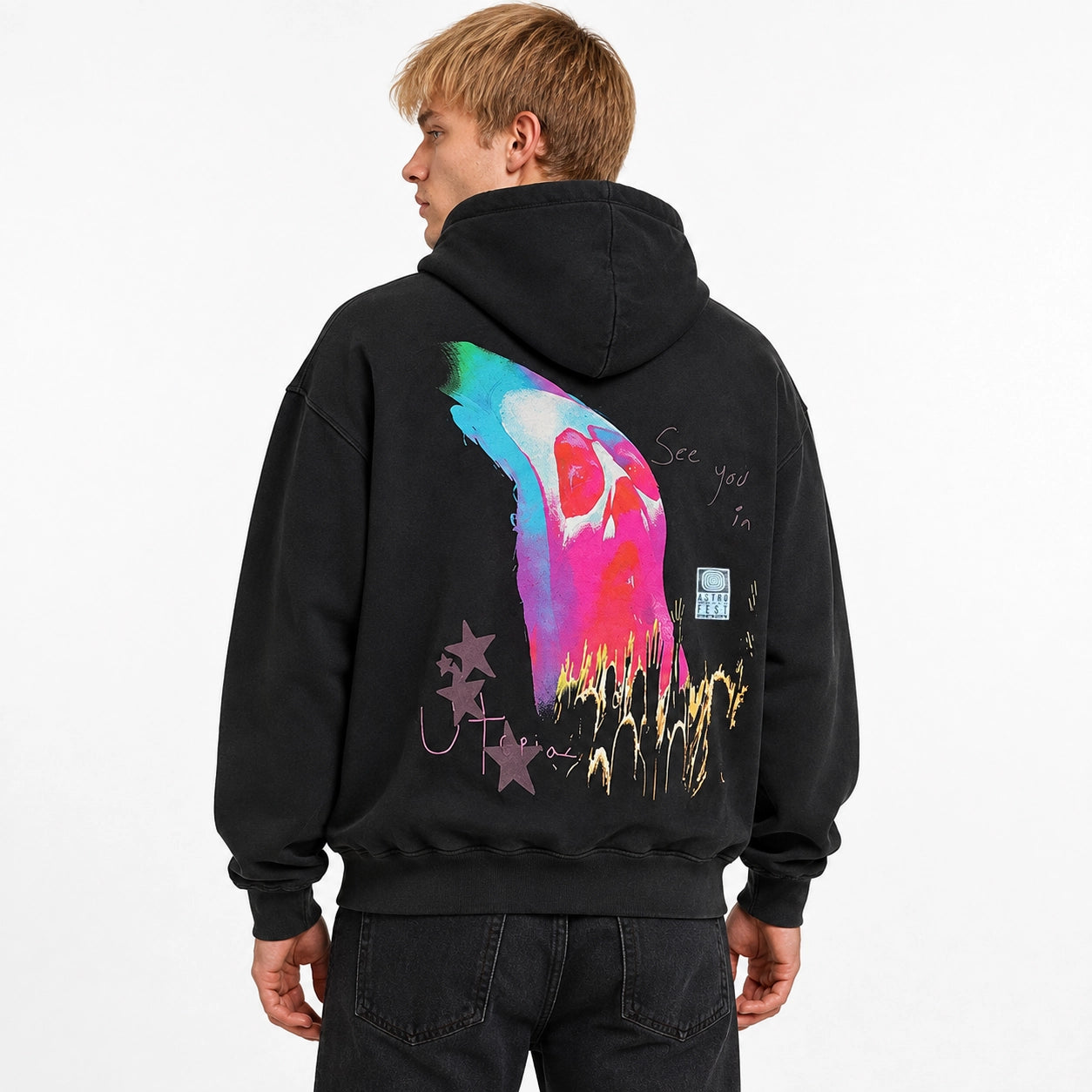 Travis Scott Face Melt Hoodie Black