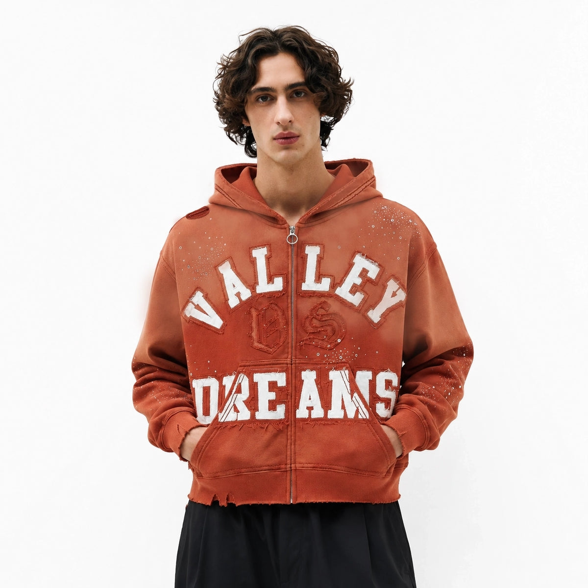 Vale Forever Classico Zip Up Hoodie Orange