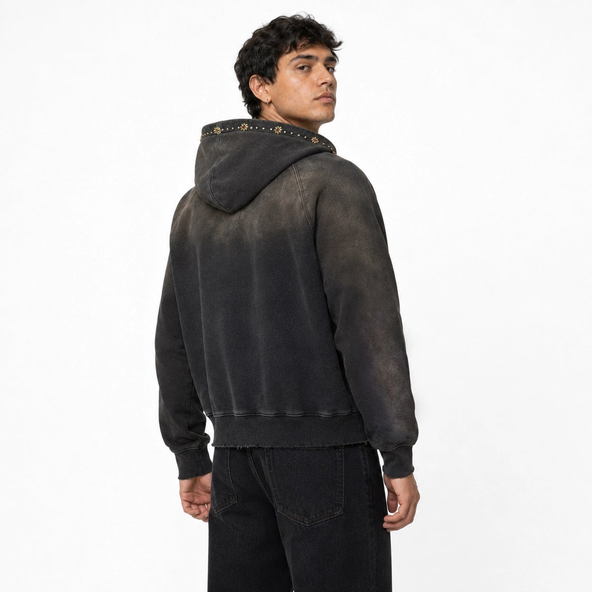 Vale Forever Gem Zip Up Hoodie Black